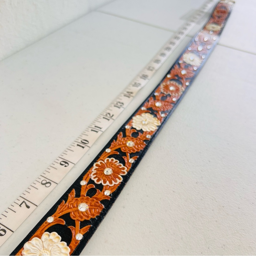 Vintage Costal Cowgirl Western Red Spur 26 Bling Belt White - Picture 5 of 7